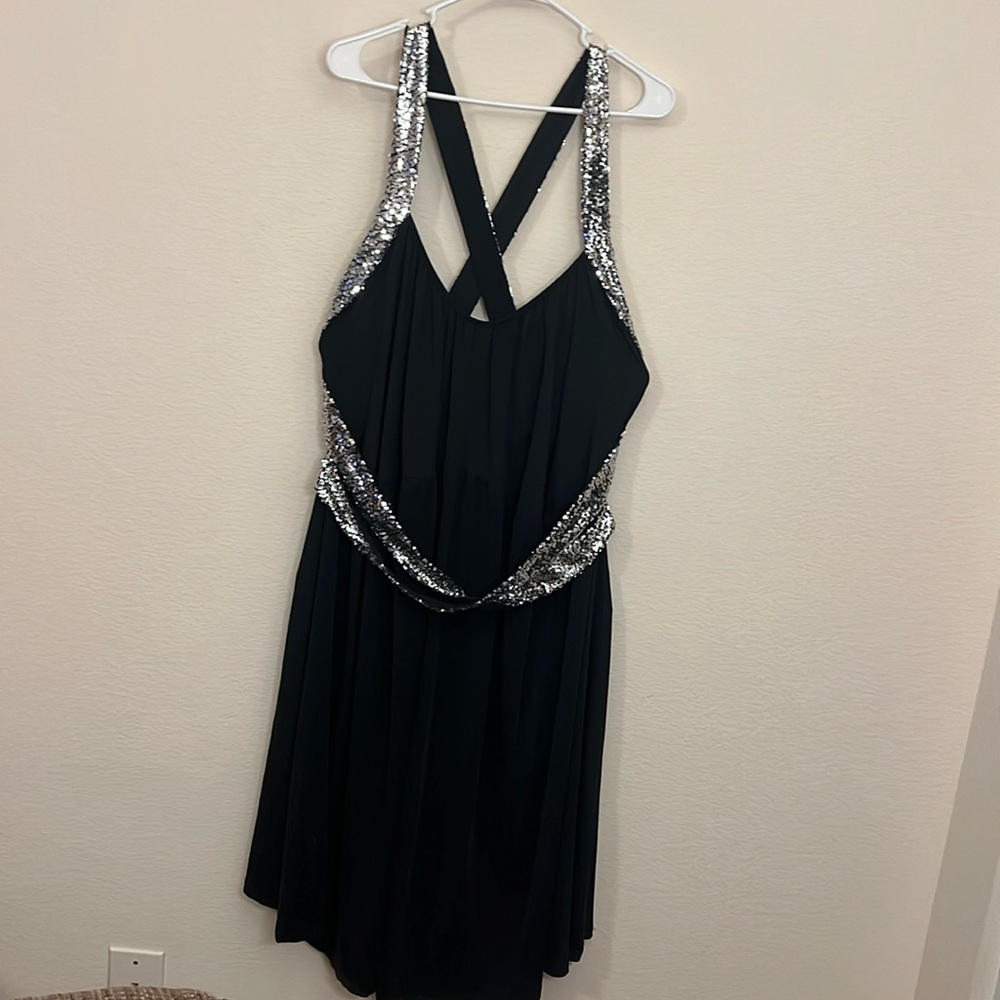 Rosegal black and silver sequin dress